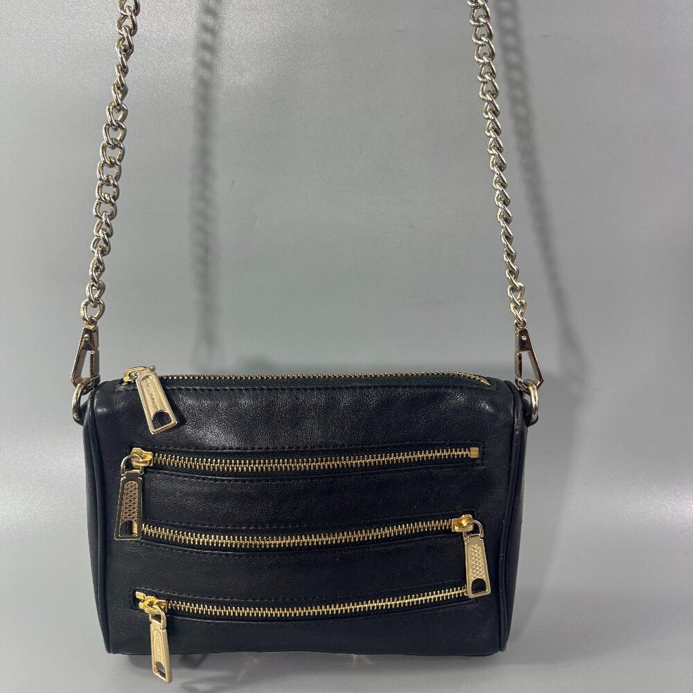 Rebecca Minkoff black mini Mac 5 Zip Crossbody Bag